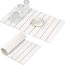Stone Drying Mat for Kitchen Counter, Large Stone Dish Drying Mat Foldable, Absorbent Diatomaceous Earth Bath Mat Quick Dry for Kitchen Dishes Bottles Cups Bathroom Any Countertop 23" x 15.3"