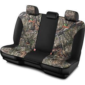 Mossy Oak Low Back Camo Full Size Bench Seat Covers, Universal Fit, Fit Most Rear Seats - Made with Premium Rip-Stop Oxford Fabric - Official Licensed Product