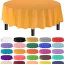 allgala Premium Plastic Table Cover Medium Weight Disposable Tablecloth-12PK Round 84"-Yellow-Waterproof, Stain-Resistent, Easy Clean-Up for Parties, Events, Gathrings and Everyday Use- TC58513