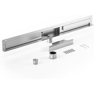 Linear Wall Drain 42, 304 Stainless Steel Side Drain w/Tiled Grate & Hair Strainer, Brushed Tiled Shower Drain for Bathroom, CUPC Certified