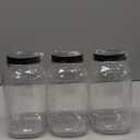 32 Ounce Clear Plastic Mason Jars With Screw On Lid, Reusable Empty Jars for Food Storage, Round BPA Free Containers for Sealing, Dry Food, Snacks, Candies, Breakage-proof, (Black - 6 Pack)