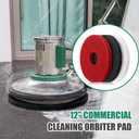 Teenyyou 3 Pcs 12" Cleaning Orbiter Pads Commercial Floor Buffer Pads Hardwood Floor Maintenance Scrubber Polisher Cleaning and Stripping for Orbiter Machine (Black,Red,White)