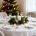 Pureegg Plastic Table Cloth Disposable 6 Pack, 84'' Round Table Cloths, Party, Picnic, Wedding, Decorative Tablecloths, Round, White Plastic Cover, Waterproof, White