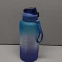 Gallon Motivational 64/100 oz Water Bottle with Time Marker & Straw, Large Daily Water Jug for Fitness Gym Outdoor Sports, Remind of All Day Hydration, Leak Proof, BPA Free (blue+purple, 100oz)