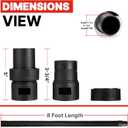 Shop-Vac 9050333 Vacuum Hose for Standard or Locking Inlets, 8-Foot x 2.5 Inch Diameter, Prevents Clogging With Bulky Debris, (1-Pack)