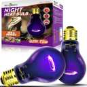 REPTI ZOO 75W Reptile Heat Lamp 2Pack Reptile Night Heat Bulb Night Heat Lamp Without UVA for Turtle Bearded Dragon Gecko Lizard and Snake E26/E27 Purple
