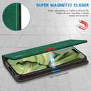 ZZXX for iPhone 17 Pro Wallet Case with [RFID Blocking] Card Slot Stand Strong Magnetic Leather Flip Fold Protective Phone Case for iPhone 17 Pro Case Wallet(Green-6.3 inch)