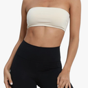 Women's Padded Strapless Bandeau Sport Bra Solid Sleeveless Wireless Support Bralette Crop Tube Top Yoga Fitness S