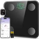 Ovutek Smart Scale for Body Weight, Digital Bathroom Scale BMI Weighing Body Fat Scale, Accurate Body Composition Scale Monitor for People's Health with Smartphone App, Compact Size, 400lb (Black)
