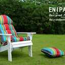 Enipate Weather Resistant Adirondack Chair Cushions High Back Indoor Outdoor Patio Tufted Lounge Cushion Seat Pads