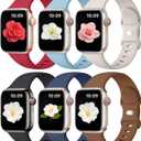 Maledan 6 Pack Bands Compatible for Apple Watch Band Women Men, Soft Silicone Sport Band Strap for iWatch Apple Watch, Size: 38mm/40mm/41mm/42mm(Series 11 10)