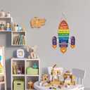 Rocket Shape Wooden Sign,Welcome to Our Playroom Door Hanger,Playroom Rules Wall Hanging,Classroom Door Decor,Colorful Motivational Quote Sign for Kids Child School Classroom Bedroom Porch