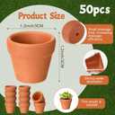 Gerrii 50 Pcs Mini 1. 2 Inch Terracotta Pots Bulk Small Clay Tiny Miniature Cactus Flower Succulent Plant Nursery Pots with Drainage Holes for Craft Indoor Outdoor Plants(Terracotta)