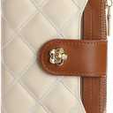 RNIEGA Small Wallets for Women Leather Bifold Wallet Women RFID Blocking Purse Credit Card Holder with 15 Card Slots and ID Window Coin Pocket