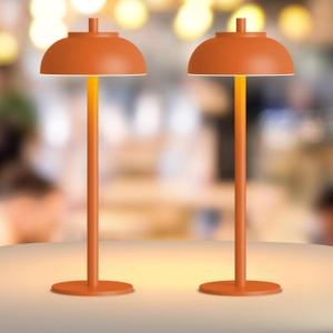 Orange Table Lamp Set of 2 Rechargeable,Table Lights Battery Operated-IP65 Waterproof-for Outdoor Patio/Restaurants/Home/Dinner/Table Lighting-Touch Control & Dimmable