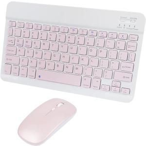 Bluetooth Wireless Keyboard and Mouse Combo,Ultra-Slim Ergonomic Small Rechargeable Bluetooth Keyboard Mouse Gift for Men Women Boy Girl Apple iPad iPhone Samsung Tablet Phone Android PC Computer Mac (Pink 1)