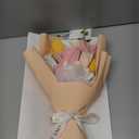 Mothers Day Crochet Flowers Bouquet Gift Completed Handmade Knitted Flowers with LED Lights Tulips Bouquet Gift for Mother Day Women Birthday Graduation Wedding Home(Pink White Yellow)