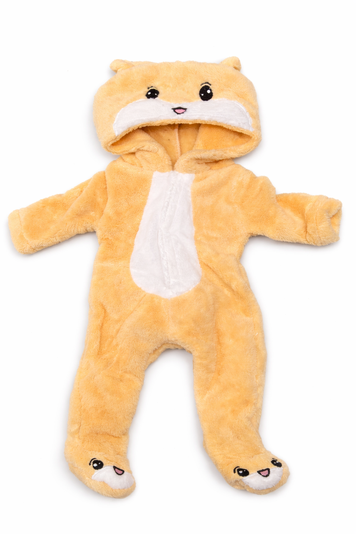 BABESIDE Reborn Baby Doll Clothes Set for 17-22 Inch Dolls Accessories, Cute Bear Baby Doll Clothes Onesie with Hat for Realistic Baby Dolls Girls & Boys, Khaki