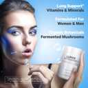 Codeage Lungs Vitamins, A, C, D, E, B6, Milk Thistle Lung Supplement, Zinc & Magnesium, Cordyceps, Reishi, Chaga, Poria, Tylophora, Ginger, Peppermint Leaf Organic Herb Cleanse - Non-GMO - 90 Capsules