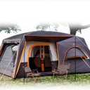KTT Extra Large Tent 12 Person,Family Cabin Tents,2 Bay-Windows,2 Rooms and 3 Doors 3 Windows with Mesh,Waterproof,Straight Wall,Double Layer,Big Tent for Outdoor,Picnic,Camping