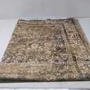 Area Rug 6x9 Living Room Bedroom Machine Washable Printed Vintage Floral Carpet Non-Slip Low Pile Distressed Boho for Laundry Dining Farmhouse, Taupe