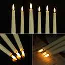 3 x Flameless Taper Candles with 3D Wick, 9.6" Real Wax LED Candles with Remote and Timer, 3 Pack Flickering Candlesticks Battery Operated, Classic Tall Taper Candles for Home, Wedding, Party, Ivory