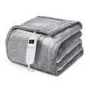 Heated Blanket Electric Throw Gray - 50"x60"