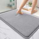 OLANLY Thick Memory Foam Bath Mat Rug 36x24, Extra Soft Absorbent Bathroom Rug, Quick Dry Bath Mats, Non-Slip, Machine Washable Carpet for Bathroom, Tub and Shower, Home Decor Accessories, Grey (36" x 24")