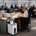 Heavy Duty Paper Shredder: 400-Sheet Auto Feed P5 Micro-Cut Document Credit Card Shredding with Jam-Proof Design for Home Office Business School