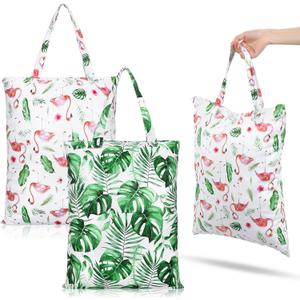 Amylove 2 Pcs Large Wet Dry Bags for Swimsuit Waterproof Reusable Travel Laundry Bag with Handle Washable Workout Bag for Wet Dirty Clothes Yoga Gym Clothes Swimming Bathing Suit(Tropical Style)