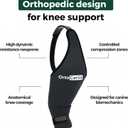 Ortocanis Dog Knee Brace for Hind Leg Support – Flexible Neoprene Knee Brace for Dogs with Joint Instability, Torn ACL, Limping or Osteoarthritis – Comfortable Support for Recovery, Black (Large, Left Leg)