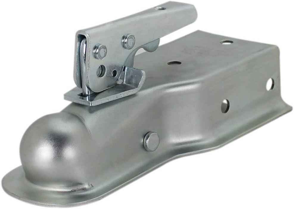 Quick Products QP-HS3022Z Zinc Trigger-Style Trailer Coupler - 1-7/8" Ball, 3" Channel - 2,000 lbs, SILVER