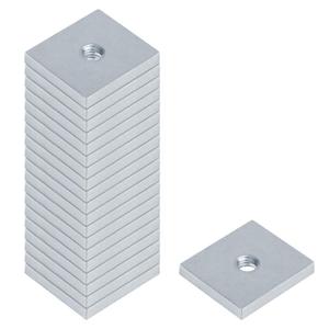 20 Pcs 3/8"-16 Tapped Hole Square Plate Channel Washer for 1-5/8" Strut Channel, 7/32" Thick