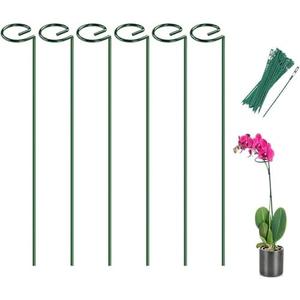Joyhalo 6 Pack Plant Stakes and Supports, 16 Inch Flower Stakes and Support for Garden Outdoor Plant, Phalaenopsis, Paperwhites, Oriental Lilies, Zinnias, Orchids, Delilah, Lily, Rose, Bean Plants.