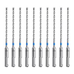 toolant Masonry Drill Bit,SDS Plus Rotary Hammer Drill Bits Set for 3/16" x6inch 10pcs,Carbide Tipped 2-Cutter for Concrete,Masonry and Brick