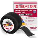 X-Treme Tape MOCAP Heavy Duty Electrical Tape, Self-Fusing Silicone Rubber, Waterproof & Insulating Flexible Tape, Electrical for Hose, Automotive, Outdoor & Repairs - 1" x 10ft Roll - Black