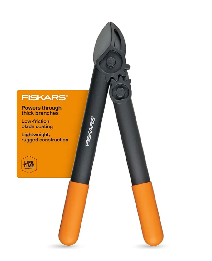 Fiskars 15-Inch PowerGear Loppers, Sharp Steel Blade Bush and Tree Trimmer, Cuts up to 1.25-Inch Diameter Branches, Rust Resistant and Lightweight Pruner, Yard Tools for Gardening