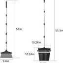Broom with Dustpan Combo Set 54" Long Handle Angle Broom and Dust Pan for Home Office Cleaning Sweeping (Black and Grey)