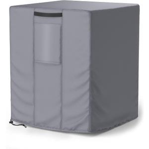 Mrrihand Central Air Conditioner Cover for Outside Units Waterproof Heavy Duty AC Unit for Outdoor Large AC Cover for Winter (26"X26"X32")-Grey (Gray)