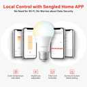 Sengled Dual Mode Smart Light Bulbs with Remote & App Control, LED Bulbs 2700K-6500K Dimmable, Remote Control Light Bulbs 60W Equiv, Local Group Control (4P No Remote, No Support Alexa & Google)