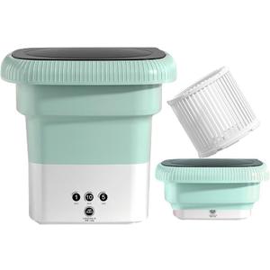Portable Small Washing Machine,13L Capacity Foldable Mini Washer,Ideal for Baby Clothes, Underwear & Small Items. Perfect for Apartments, Dorms, RVs & Travel (Green)