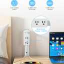 Electrical Outlet Extender Stick with 2 AC Outlets,USB-C & 2 USB-A Ports,Adjustable 17.7-36.1'',Can Extend in Four Directions,5-in-1 Plug Extender for Nightstand,Sofa etc.
