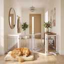Vantas Tall Dog Gate Indoor with Door, Freestanding, Foldable, 80" x 30"
