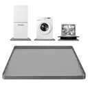 Large Thickened Washing Machine Mat 30" x 28" Silicone Under Washer and Dryer Drain Pan Drip Tray Floor Protector Non-Slip Flexible Soft Mat Waterproof Raised Edge 0.98'' Gray