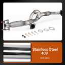 100% Stainless Steel Front Exhaust Pipe Y Pipe OEM Style Replacement + Gasket + Bolt Kit Compatible with Hyundai Santa Fe 2007-2009 2.7L/3.3L OE#28610-2B150 OE#28610-0W350 HS01F