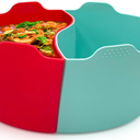 Silicone Crock pot Liners,Slow Cooker Liners, 6-7 Quart Oval Reusable Crock pot Divider Insert,BPA-Free, Dishwasher Safe (6-7 QT_Blue+Red)