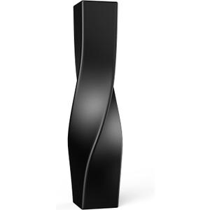 Tall Vase On Floor, 16.34" Twisted Geometric Flower Vase for Home, Living Room, Flower Centerpieces, Shelf, Table, Decor, Creative Unique Decorative Vases (Black)