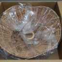 creative rattan lampshade hanging pendant light covers wicker woven, rustic Boho Ceiling Light cover For Hallway Bedroom Kitchen Light Fixture Replacement floral Flower-inspired Designs (1pack, Natural Deep Brown)