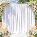 10x10 ft Wrinkle Free White Backdrop Curtain for Parties-1 Panel 10x10 Large White Photo Backdrop Drapes Seamless Polyester Fabric Back Drop Cortinas for Wedding Birthday Photography Background