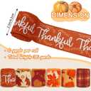 AnyDesign Fall Wired Edge Ribbons 36 Yards Pumpkin Maple Leaves Fabric Ribbon Orange Brown Autumn Leaves Plaids Craft Ribbon for Thanksgiving Farmhouse Bow Making Wreath Decor, 6 Roll
